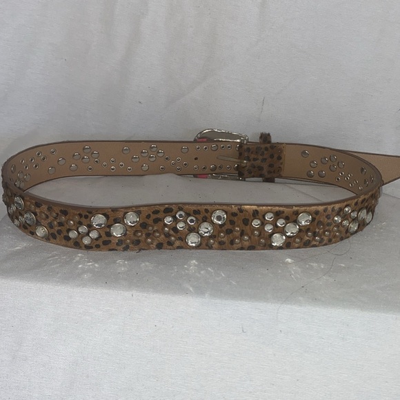 Cara New York Mohair Cheetah w/crystals and bronze beading, Diamond buckle - Picture 3 of 5